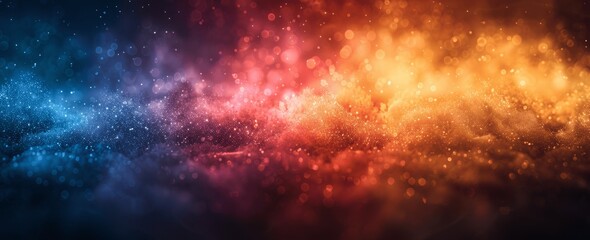 Obraz premium Dark Abstract Gradient Background with Blue Red Orange Yellow Colors and Grainy Blur Effect for Design and Wallpaper