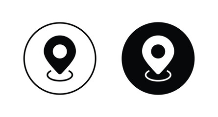 pin maps icon set, pin location icon vector