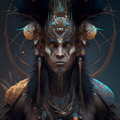 Fantasy portrait of an ancient warrior in the image of a warrior.