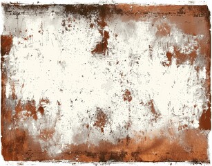 Fototapeta premium Grunge Texture Frame Border with Rust Brown and White Background, High-Quality Free Stock Photo of Abstract Vintage Effect, Distressed Overlay Texture for Design Works
