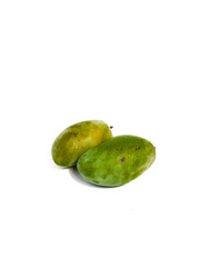 Green Mango on isolated white background