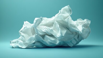 Obraz premium A 3D mockup of crumpled banknotes viewed from the side, ideal for creating realistic designs of paper money or illustrating heaps of cash for financial or banking themes.