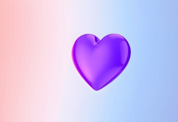 3D soft purple heart with copy space for Valentine's Day created with generative AI