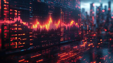 Obraz premium A 3D style banner showcasing financial crypto with a realistic visual approach, emphasizing stock market investments in the design.