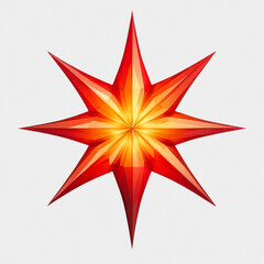 Fototapeta premium Vibrant Christmas Star on White Background