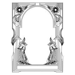 Flower photo frame background illustration