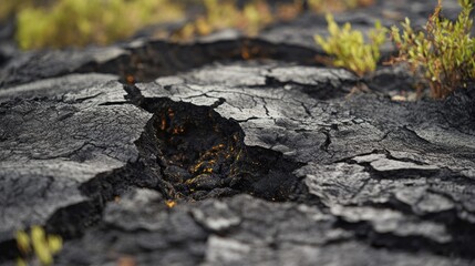 Close-up of Cracked Lava Flow
