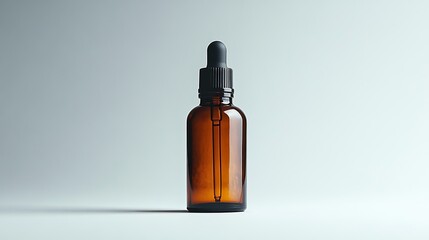 A brown cosmetic bottle is shown in isolation against a clean white background.