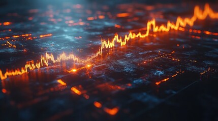 Abstract glowing lines forming a graph on a dark, textured background.