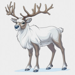 Obraz premium Elegant Reindeer Design on White Background