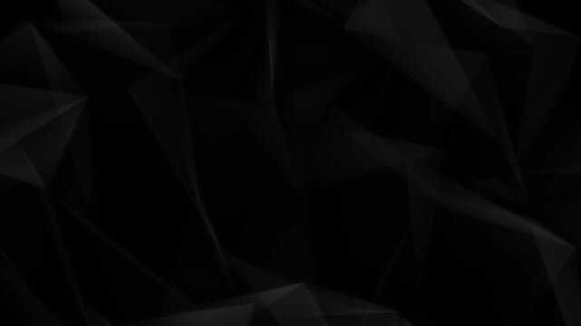 Black Abstract Geometric Polygon Motion Background	