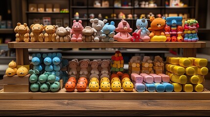 A collection of children's toys emphasizes play and imagination, offering a variety of options for creative learning and fun.