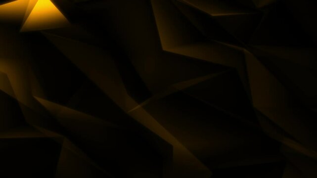 Black Gold Abstract Geometric Polygon Motion Background	