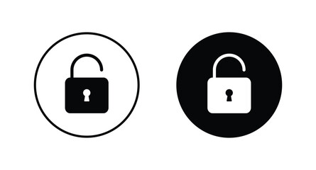 unlock padlock icon vector	