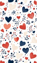Fototapeta premium cute_wallpaper_with_cute_and_small_heart_symbols_love,generation AI