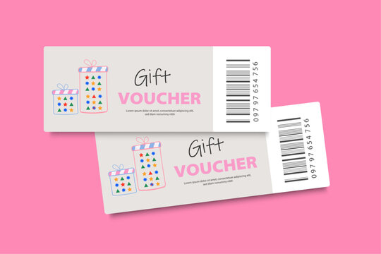 set of Christmas gift voucher ticket template, coupon sales, discount	