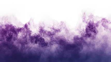 Ethereal purple smog clouds create mystical low ground layer on transparent background
