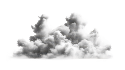 Mysterious floating grey smoke cloud creating atmospheric effect, ideal for digital art and design projects on transparent background