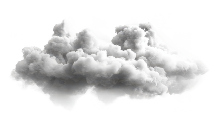floating grey smoke cloud creates mysterious atmosphere, evoking intrigue and depth on transparent background