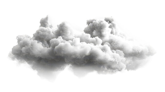 floating grey smoke cloud creates mysterious atmosphere, evoking intrigue and depth on transparent background