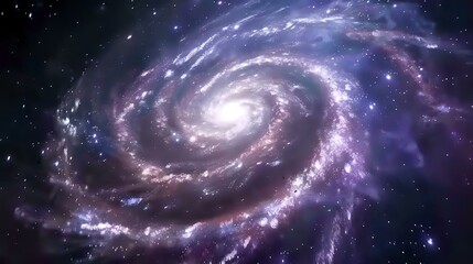 Fototapeta premium A stunning spiral galaxy in deep space, showcasing vibrant colors and celestial beauty.