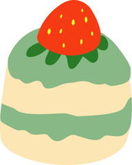 Green tea Cake Illustration