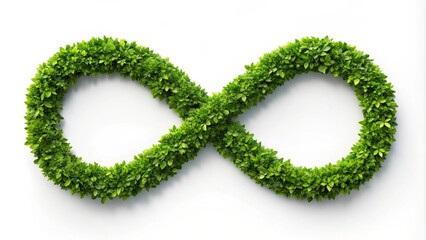 A leafy green infinity symbol, a symbol of endless possibilities and a reminder of nature's resilience