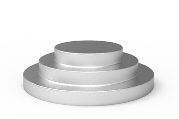 Silver podium isolated on transparent background
