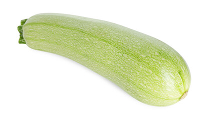 One fresh ripe zucchini isolated on white