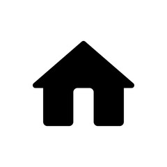 House icon. Simple home shape. Black building symbol. Vector illustration.