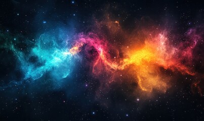 Obraz premium A breathtaking view of outer space with colorful nebulae and radiant starlight illuminating the dark cosmos, a sense of vast beauty