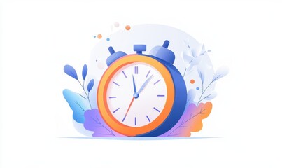A illustration of a stopwatch representing time management and productivity, set against a white background.
