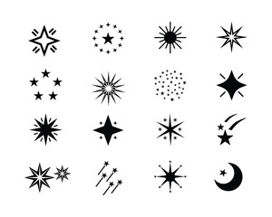Star icon set, simple and minimalistic vector graphics, for web design, app development, and branding. 