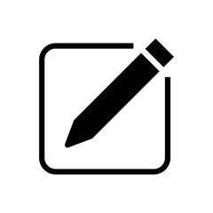 Edit icon. Pencil symbol. Black edit shape. Vector illustration.