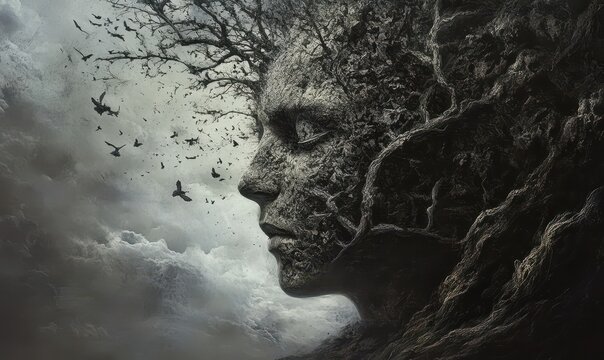 a lost soul in a surreal world