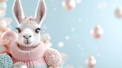 Celebrate christmas in style with adorable llamas dressed in cozy winter sweaters
