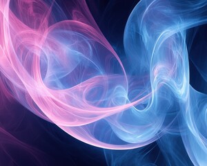 Obraz premium Abstract Fluid Art with Blue and Pink Swirls. Generative AI