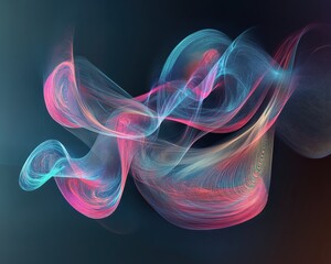 Obraz premium Abstract Fluid Art with Blue and Pink Swirls. Generative AI