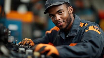 A mechanic skillfully changes a car battery, highlighting the technical knowledge and maintenance necessary for vehicle upkeep.