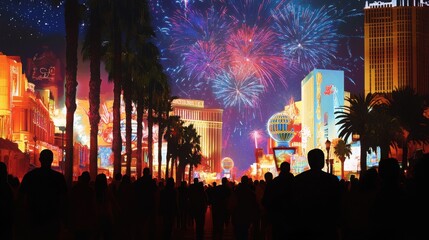 Colorful Fireworks Celebration on New Year's Eve