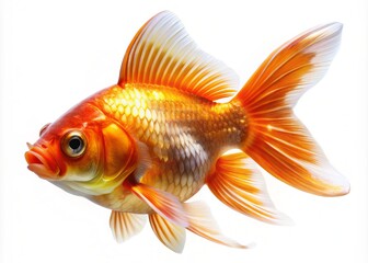 Stunning Isolated Goldfish on  Background for Food Photography, Perfect for Creative Designs and Culinary Presentations, Showcasing Vibrant Colors and Intricate Details