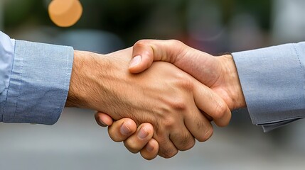 The handshake between the two business partners was firm and confident, reflecting their mutual trust and commitment to the agreement they had just finalized.