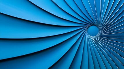 Hypnotizing spiral pattern of a close up view of a wind turbine blade in a renewable energy production facility  The dynamic and intricate design showcases the innovative technology behind wind power