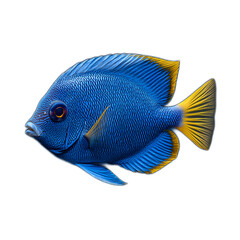 Naklejka premium Vibrant Blue Fish with Yellow Fin for Aquatic Design