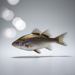 Fototapeta premium Ultra-Detailed Fish on a Solid Background, Photorealistic and Highly Textured Close-Up
