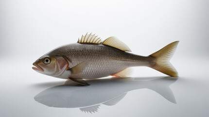 Fototapeta premium Ultra-Detailed Fish on a Solid Background, Photorealistic and Highly Textured Close-Up