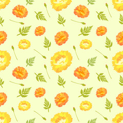 Mari gold seamless pattern