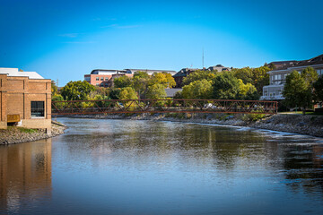 Obraz premium industrial bridge over the river