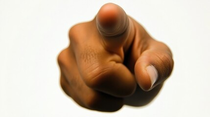 Assertive Gesture: A Close-Up of a Pointing Hand