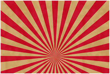 水彩風のシンプルな集中線・赤金